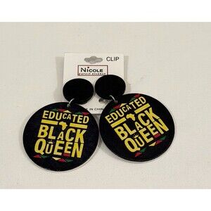 Nicole Purest Essence Educated Black Queen Clip-On Earrings